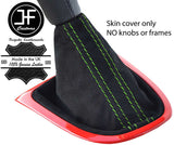GREEN STITCHING REAL SUEDE MANUAL GEAR GAITER FITS RENAULT CLIO 2012-2016