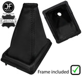 BLACK STITCH LEATHER GEAR GAITER+PLASTIC FRAME FITS FORD ESCORT MK3 MK4 XR3I RS