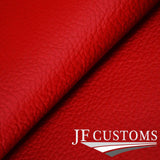 RED LEATHER 2X FRONT DOOR CARD COVER FOR LANCIA BETA VOLUMEX COUPE JF2