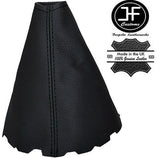 BLACK STITCHING REAL LEATHER GEAR GAITER FITS CHEVROLET SPARK 2010-2015