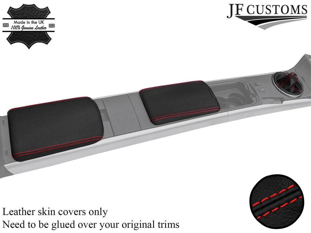 RED STITCH REAL LEATHER GEAR GAITER & 2X ARMREST COVERS FITS MAZDA RX8 03-12