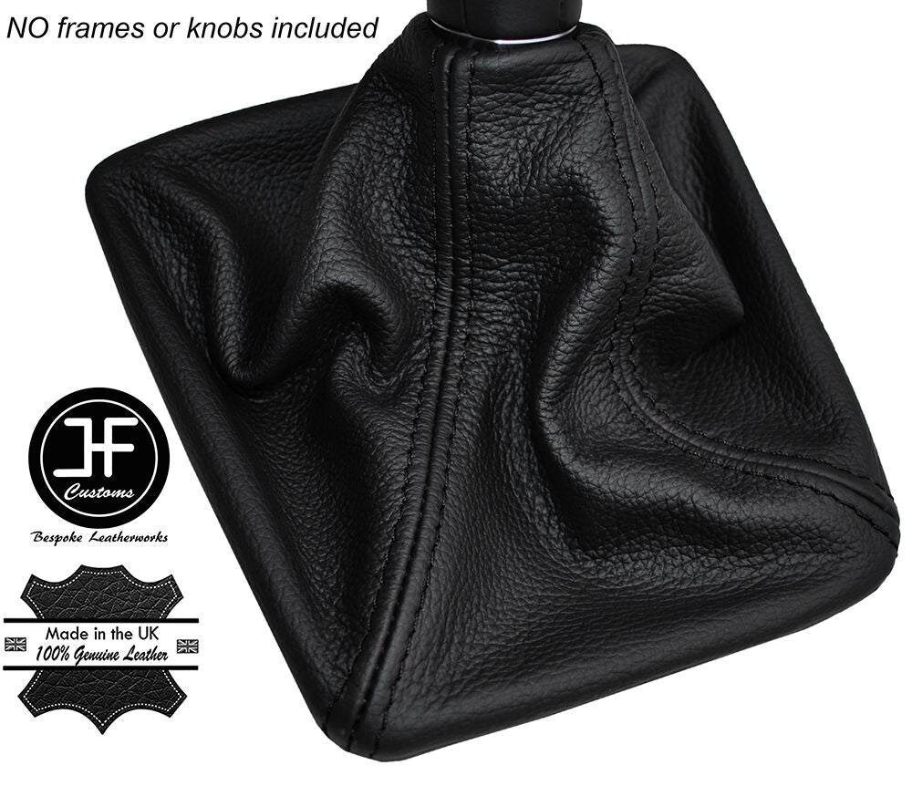 BLACK STITCH MANUAL LEATHER GEAR GAITER FITS MERCEDES C CLASS W205 2013-2016