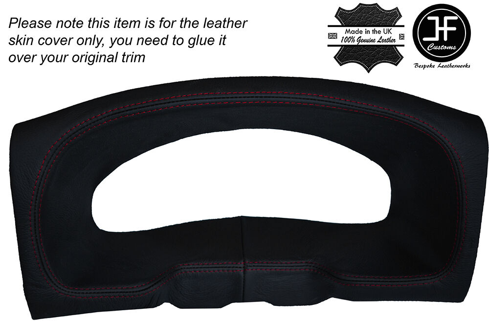 RED STITCH SPEEDO SURROUND LEATHER SKIN COVER FITS FORD TRANSIT MK6 00-06