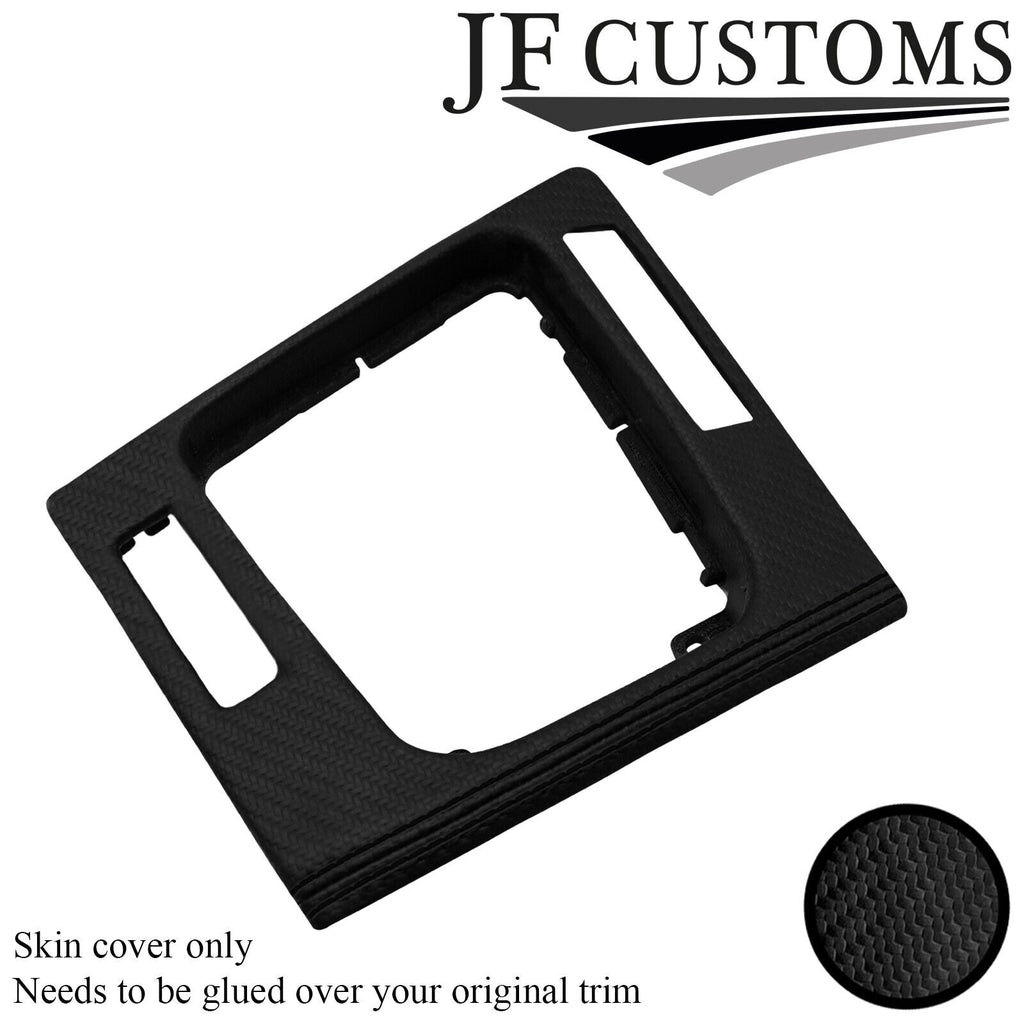 BLACK STITCH CARBON GEAR SURROUND COVER FOR BMW E46 CONVERTIBLE SEDAN JF2