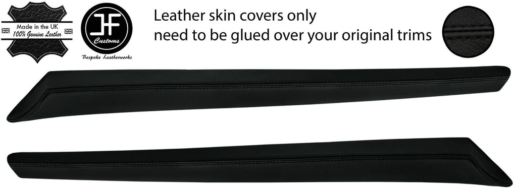 BLACK STITCH 2X TOP DOOR CAPPING LEATHER COVERS FOR PORSCHE 911 SC TARGA 78-83