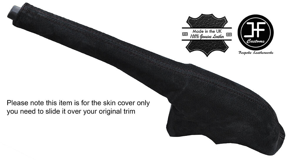 BLACK STITCHING SUEDE HANDBRAKE GAITER FITS FORD TRANSIT CUSTOM 2013-2016