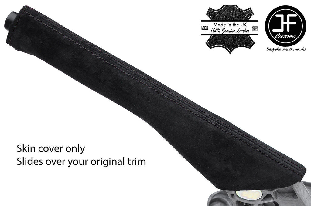 BLACK STITCHING SUEDE HANDBRAKE GAITER FITS VW TOURAN 2003-2010 CUSTOM NEW