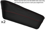 RED STITCH 2X REAR DOOR POCKET ARMREST SKIN COVER FITS JAGUAR XJ6/12 SERIES 1