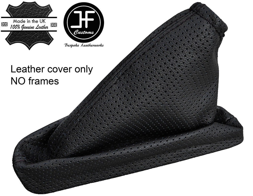 BLACK STITCH PERFORATED LTHR HANDBRAKE GAITER FOR LAND ROVER FREELANDER 2 06-14