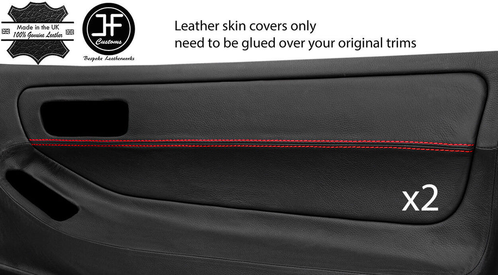 RED STITCH 2X DOOR CARD TRIM LEATHER COVER FOR HONDA INTEGRA TYPE R DC2 93-01