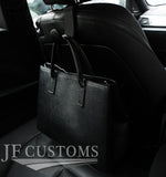 BLACK  STITCH EMBOSSED LEATHER HEADREST HOOK HANGER FOR E81 E82 E87 E88 JF1