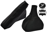 BLACK & BLACK LEATHER GEAR & HANDBRAKE GAITER FITS VAUXHALL OPEL CORSA D 06-14