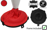 RED LEATHER SEMI AUTOMATIC GEAR GAITER + PLASTIC FRAME FOR HONDA CIVIC 06-11