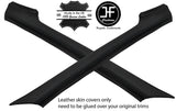 BLACK STITCH 2X A PILLAR REAL LEATHER COVERS FITS PORSCHE 924 944 75-91 STYLE 2