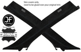 BLACK STITCH 2X A PILLAR REAL SUEDE COVERS FITS BMW X5 E70 2007-2013 CUSTOM NEW