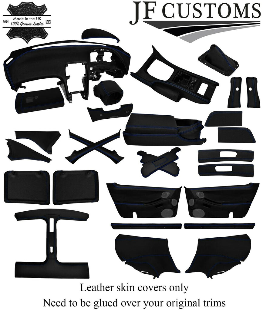 BLUE STITCH LEATHER COVERS FOR NISSAN 300ZX Z32 FULL INTERIOR RECOVERY KIT ST2