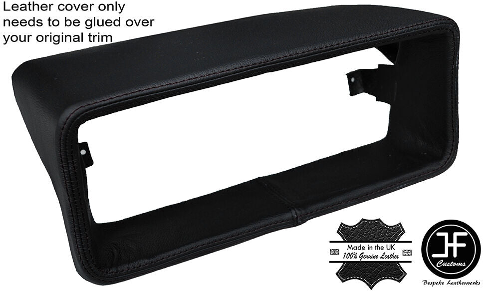 BLACK STITCH INSTRUMENT CLUSTER HOOD LEATHER COVER FITS SEAT IBIZA MK1 84-93