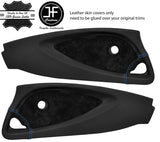 BLUE STITCH 2X DOOR CARD LEATHER & SUEDE TRIM COVER FOR LOTUS ELISE EXIGE S2
