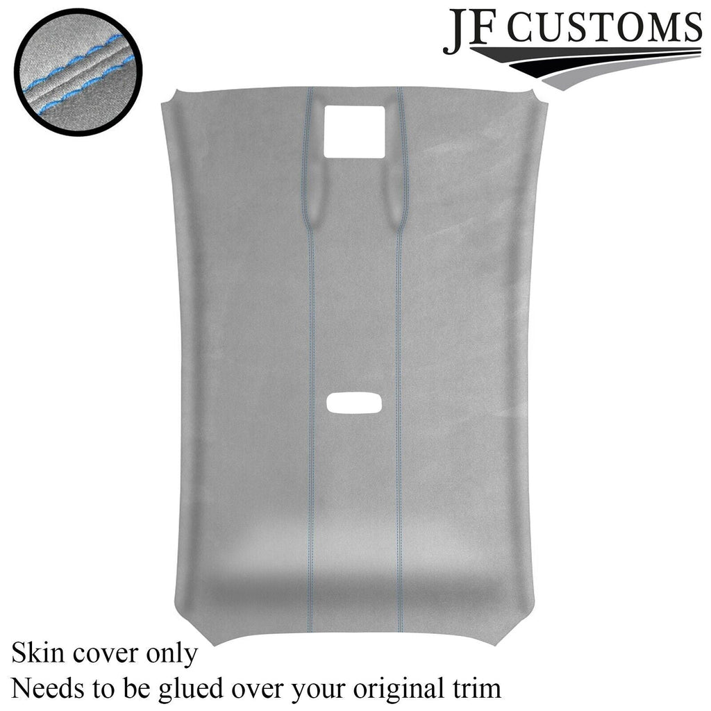 L BLUE STITCH L GREY LUXE SUEDE HEADLINER COVER FITS FORD FIESTA MK7 13-17