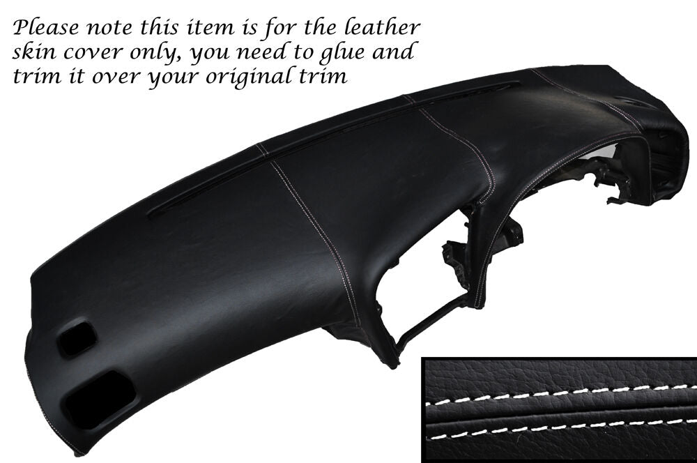 WHITE STITCH DASH DASHBOARD LEATHER SKIN COVER FITS TOYOTA CELICA MK6 1994-1998