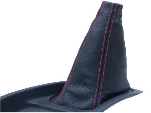 FITS MITSUBISHI PININ LEATHER GEAR GAITER BOOT red stitch CUSTOM NEW MADE IN UK