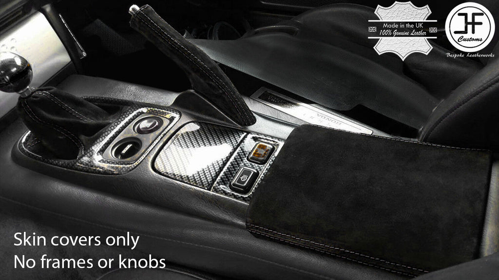 BLACK STITCH SUEDE GEAR HANDBRAK GAITER & ARMREST COVER FITS HONDA S2000 99-03
