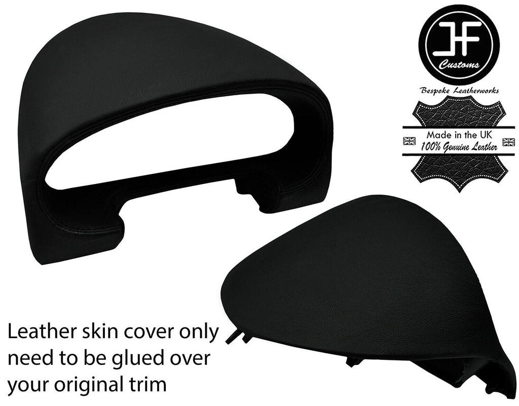 BLACK STITCH SPEEDO GAUGE HOOD TOP GRAIN LEATHER COVER FOR MAZDA MX5 MK2 98-05