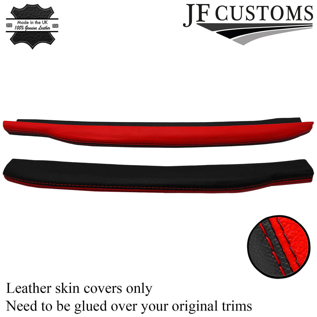 RED & BLACK 2X LOWER DASH PADS LEATHER COVERS FOR TRIUMPH SPITFIRE MK3 GT6