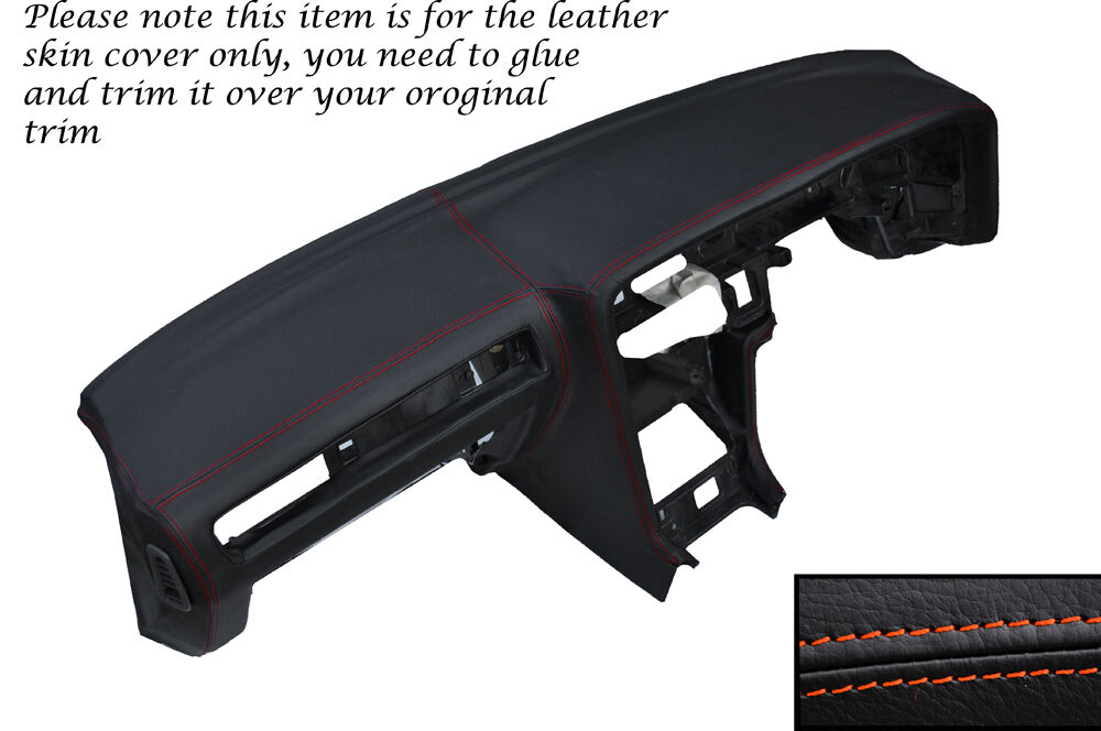 ORANGE STITCH DASH DASHBOARD LEATHER SKIN COVER FITS TOYOTA SUPRA MK3 1986-1993