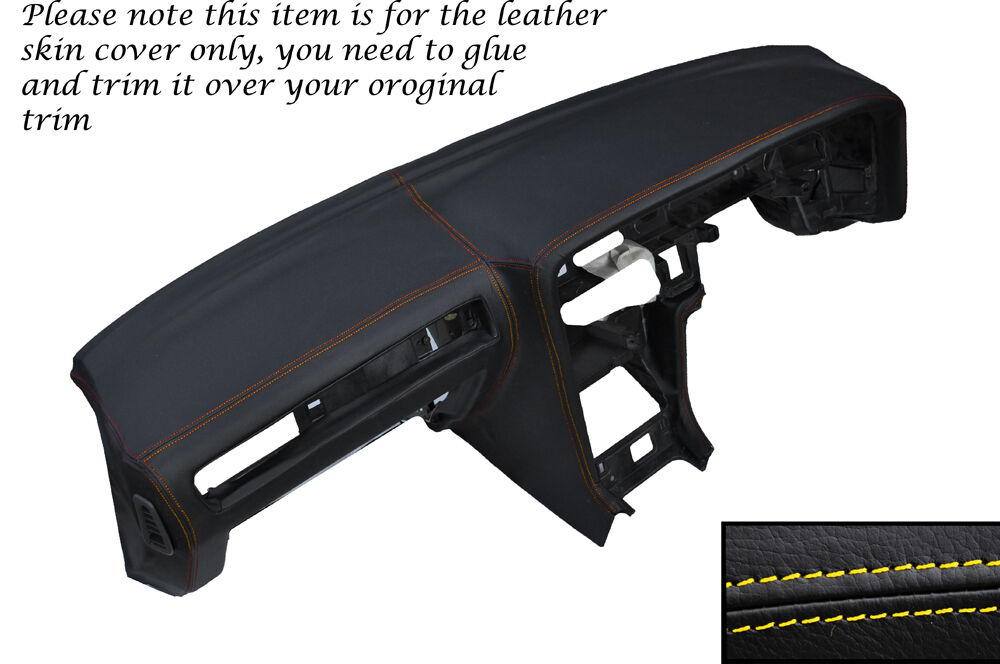 YELLOW STITCH DASH DASHBOARD LEATHER SKIN COVER FITS TOYOTA SUPRA MK3 1986-1993