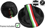 BLACK STITCH ITALIAN FLAG STRIPES LEATHER GEAR+PLASTIC FRAME FOR FIAT 500 07-16