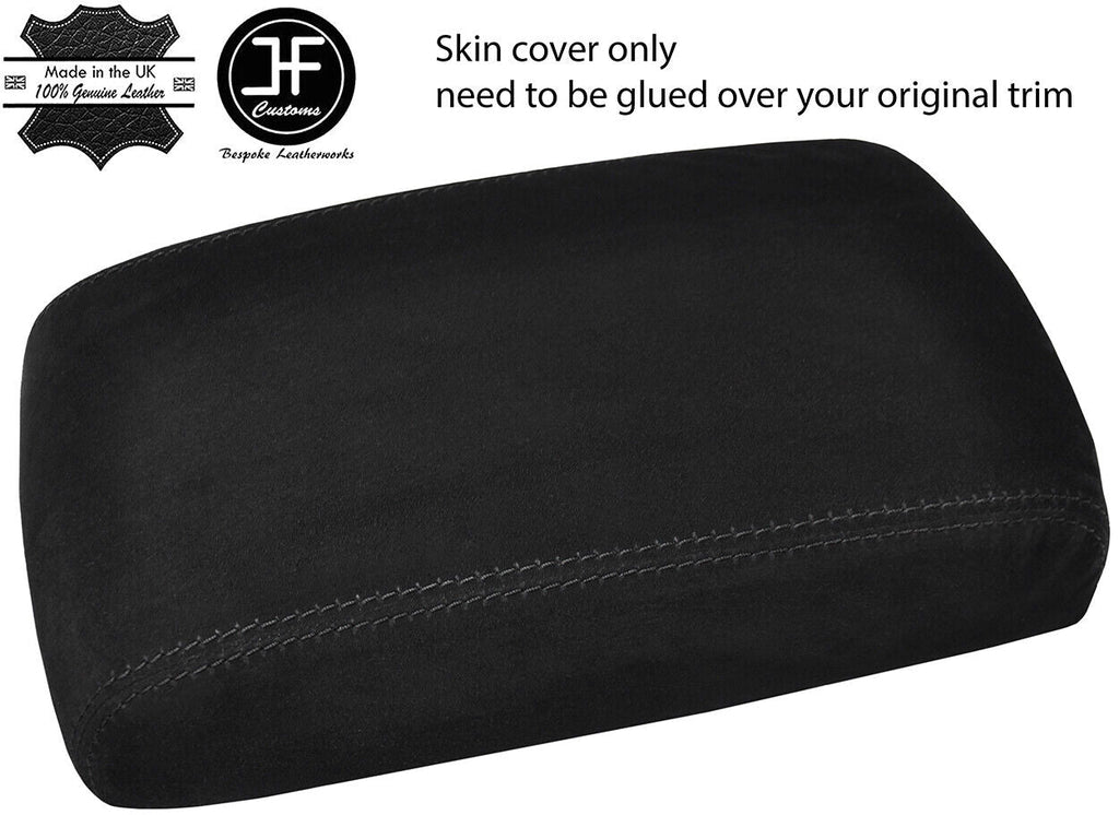 BLACK STITCHING ARMREST REAL SUEDE COVER FOR SUBARU TRIBECA B9 2008-2014