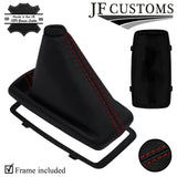 D RED STITCH LEATHER AUTO GEAR GAITER + PLASTIC FRAME FITS FIAT CROMA 05-10