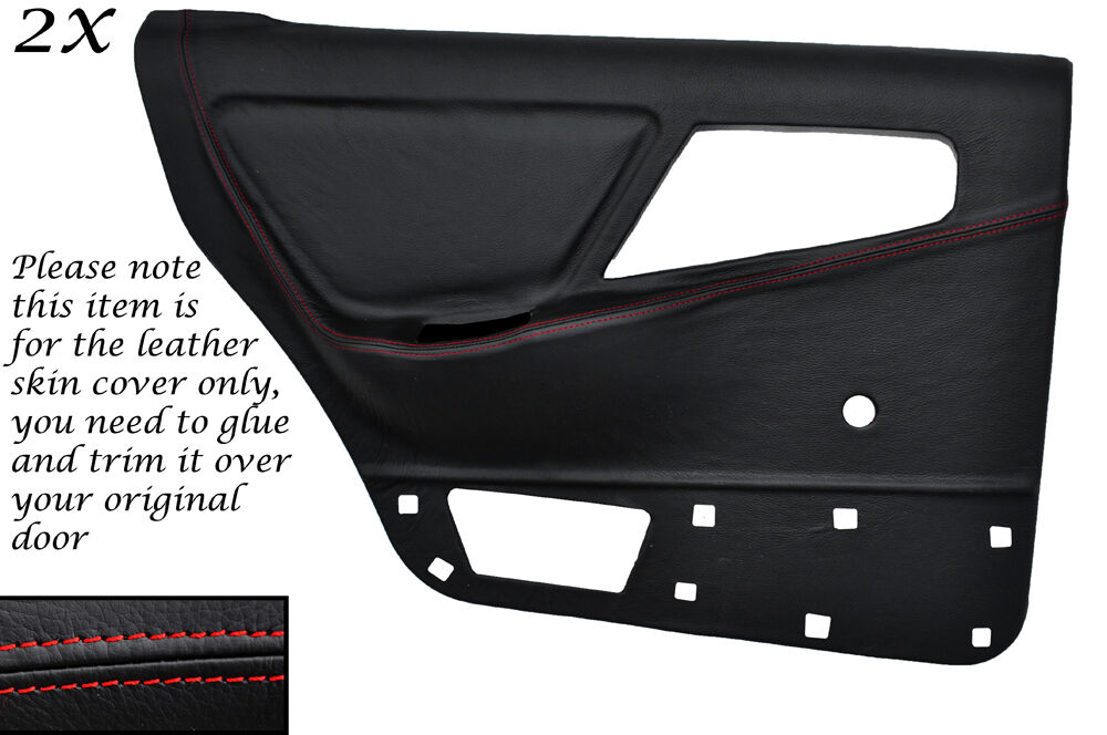 RED STITCH 2X REAR DOOR CARD COVERS FITS FORD SIERRA MK1 RS 4X4 5 DOOR