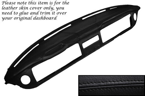 BLACK STITCH DASH DASHBOARD LEATHER COVER FITS VW T2 CAMPER VAN 1968-1976