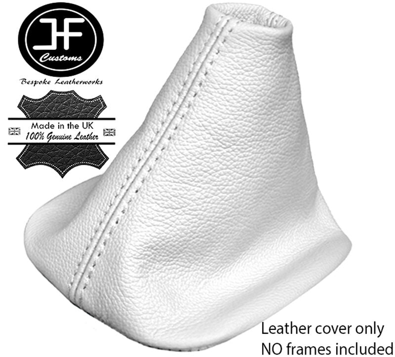 WHITE REAL LEATHER FITS VW GOLF Mk4 1998-2003 5 & 6 SPEED GEAR STICK GAITOR