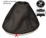 BLACK STITCHING REAL LEATHER MANUAL GEAR GAITER FITS FIAT 500 2007-2015