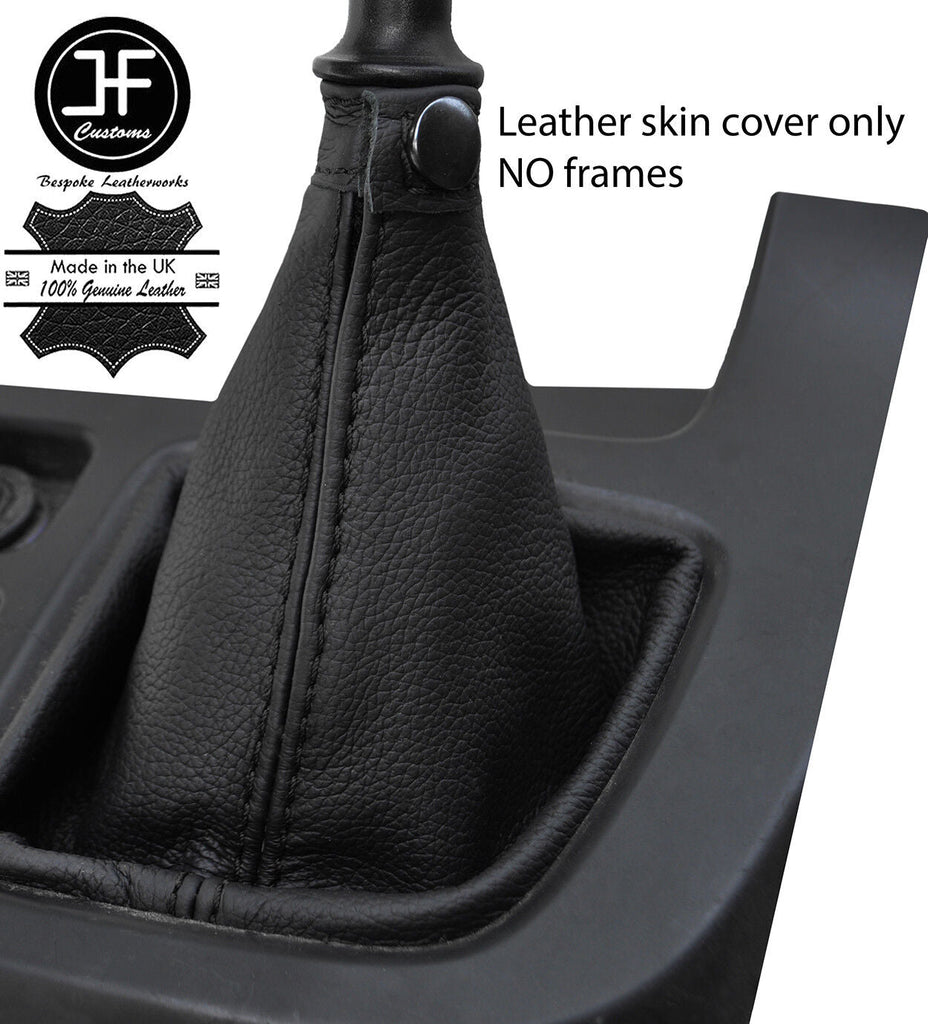 BLACK STITCH TOP GRAIN REAL LEATHER MANUAL GEAR GAITER FOR KIA SEDONA 2007-2011