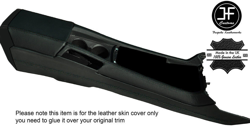 BLACK STITCH FULL CENTRE CONSOLE & ARMREST LEATHER COVERS FITS CAMARO 2010-2015