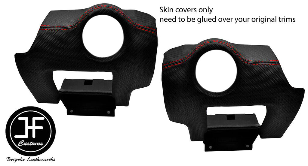 RED STITCH 2X SIDE VENT PANEL CARBON VINYL COVERS FOR LOTUS ELISE S2 07-13