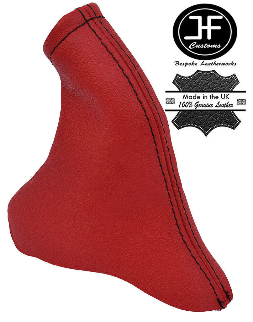 DARK RED LEATHER BLACK STITCH HANDBRAKE GAITER FITS HONDA CIVIC MK IX 9 12-15