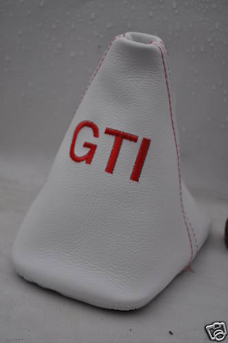 FITS VW GTI GOLF MK4 IV LEATHER WHITE GEAR GAITER GAITOR GTI CUSTOM NEW