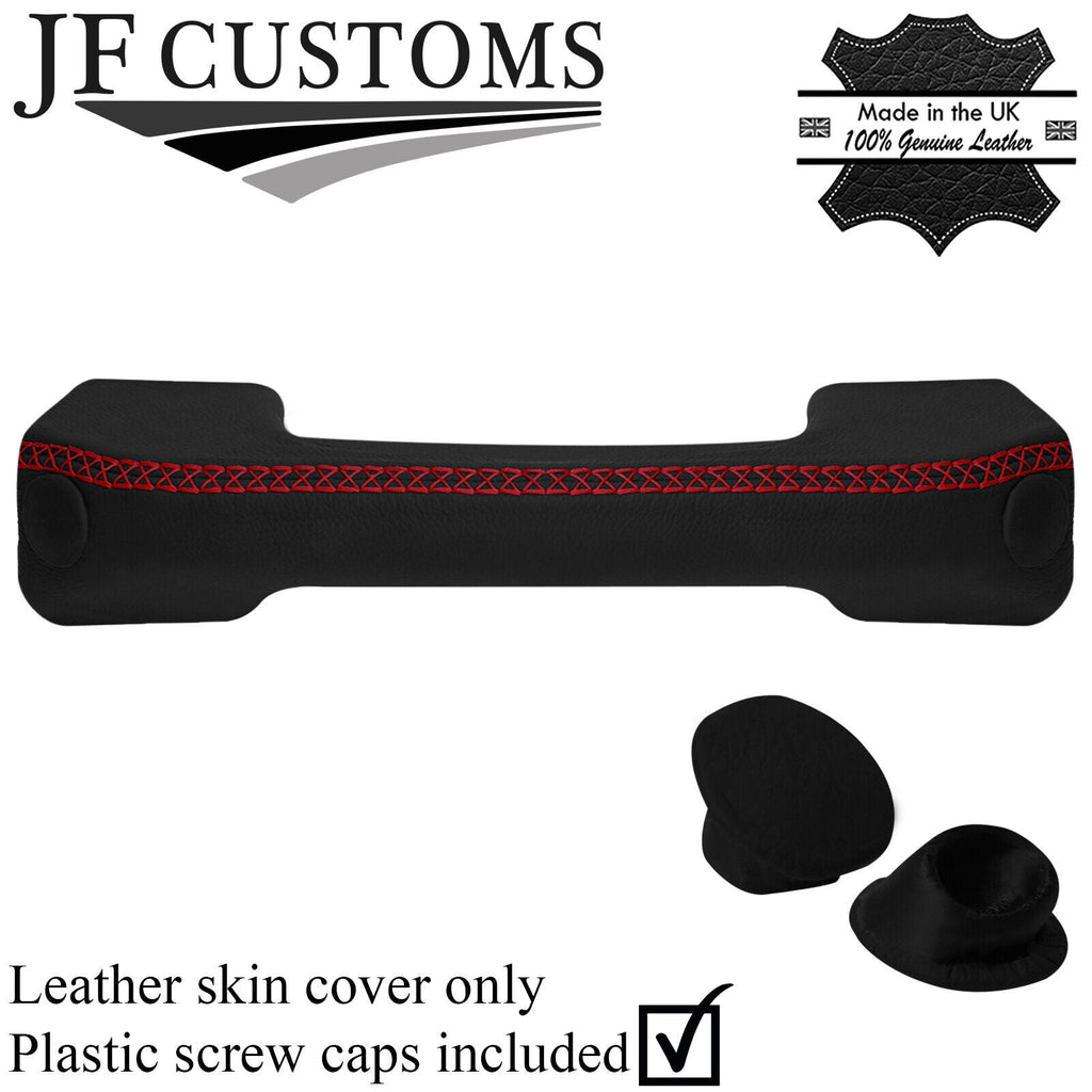 D RED LUX-STITCH LEATHER DASH HANDLE + SCREW CAPS FOR LAND ROVER DEFENDER 07-16