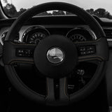 CREAM STITCH LEATHER COVERED STEERING WHEEL TRIMS+FRAMES FOR FORD MUSTANG 10-14