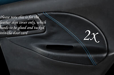 BLUE STITCHING FITS SUBARU IMPREZA 1992-1998 2X REAR DOOR CARD LEATHER COVERS