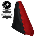 BLACK LEATHER & RED SUEDE HANDBRAKE GAITER FITS FORD FOCUS MK1 1998-2004