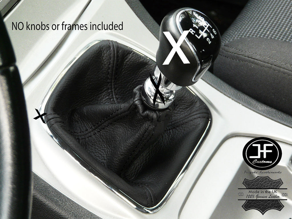 BLACK STITCHING MANUAL REAL LEATHER GEAR STICK GAITER FITS FORD S-MAX 2006-2008