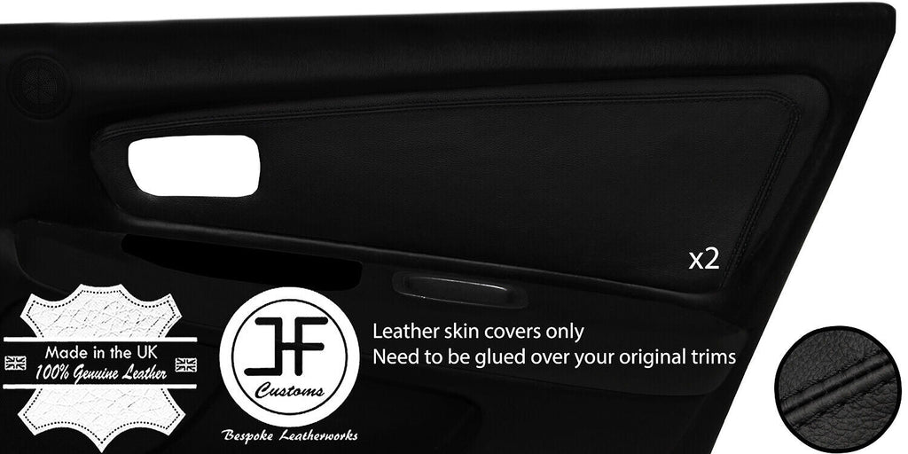 BLACK STITCH 2X FRONT DOOR CARD TRIM LEATHER COVER FOR TOYOTA JZX 100 CHASER