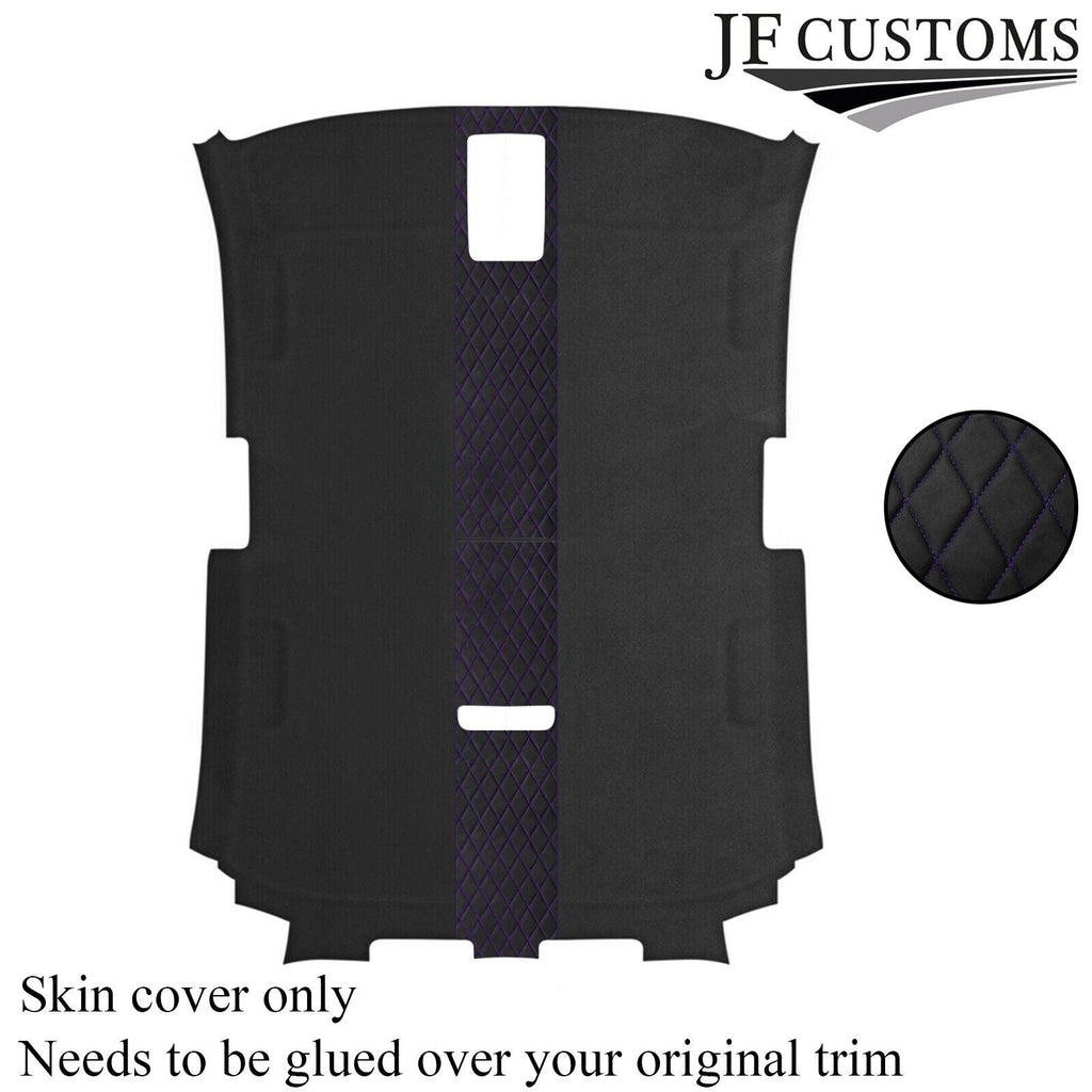 DSG2 PURPLE STITCH D GREY LUXE SUEDE HEADLINER COVER FOR AUDI A3 8P 04-12 3 DOOR