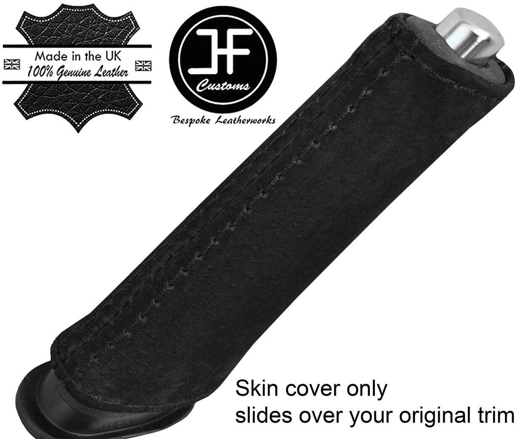 BLACK STITCH HANDBRAKE HANDLE SUEDE COVER FOR ALFA GIULIETTA 10-18 STYLE 2